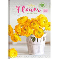 Зошит А5 96 арк клітинка тв палітурка лам серія Квіти Міста Асорті, фото 2