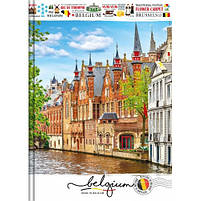Зошит А5 96 арк клітинка тв палітурка лам серія Квіти Міста Асорті, фото 4