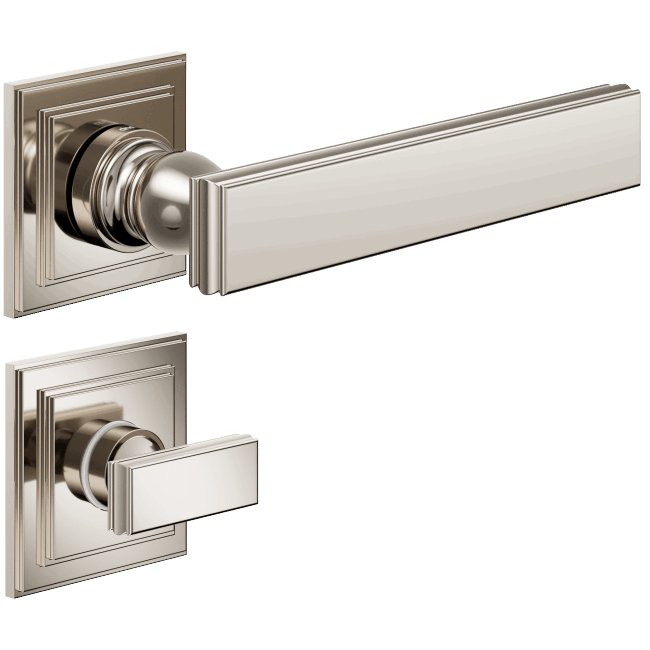 Ручка DND LUCREZIA 02,R-квадрат з накладкою під  WC, нікель (к-т)