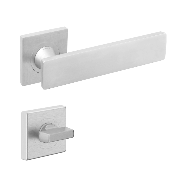 Ручка DND HOLLY, 55 мм - квадрат, з накладкою під WC, матовий хром (к-т)