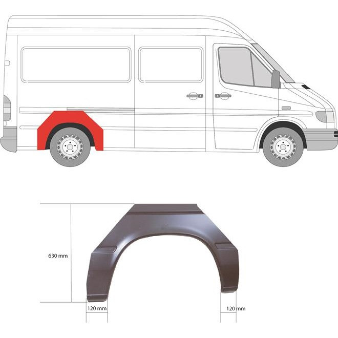 Рем заднього крила MERCEDES SPRINTER (95- р.) лівого/правого (вир-во KLOKKERHOLM)