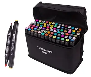 Маркери TOUCH Sketch Marker Black 80 шт. різнобарвні + сумка