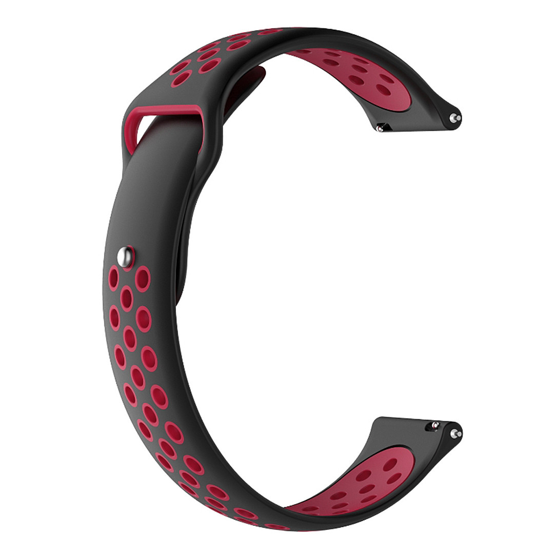 Силіконовий ремінець для Amazfit Active 2R (A2437) | HMU | 20 мм | чорний та червоний