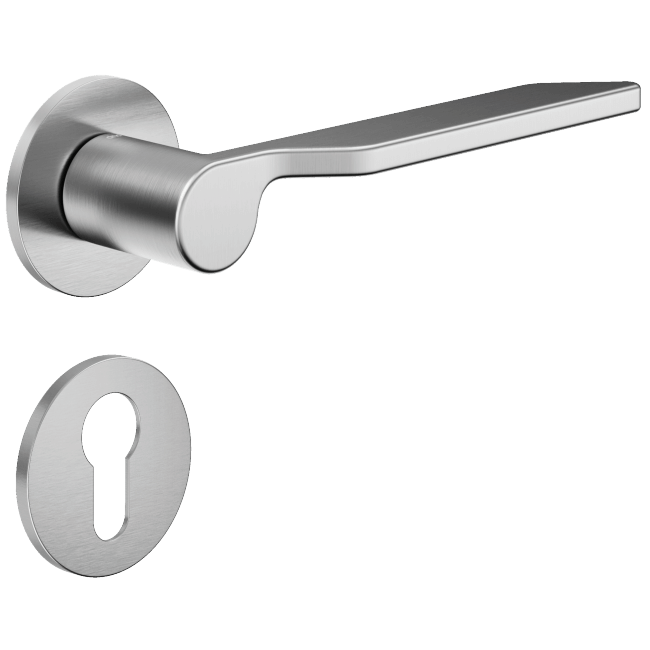 Ручка DND LEVANTE, FINE-круг з накладкою під циліндр, матовий хром (к-т)