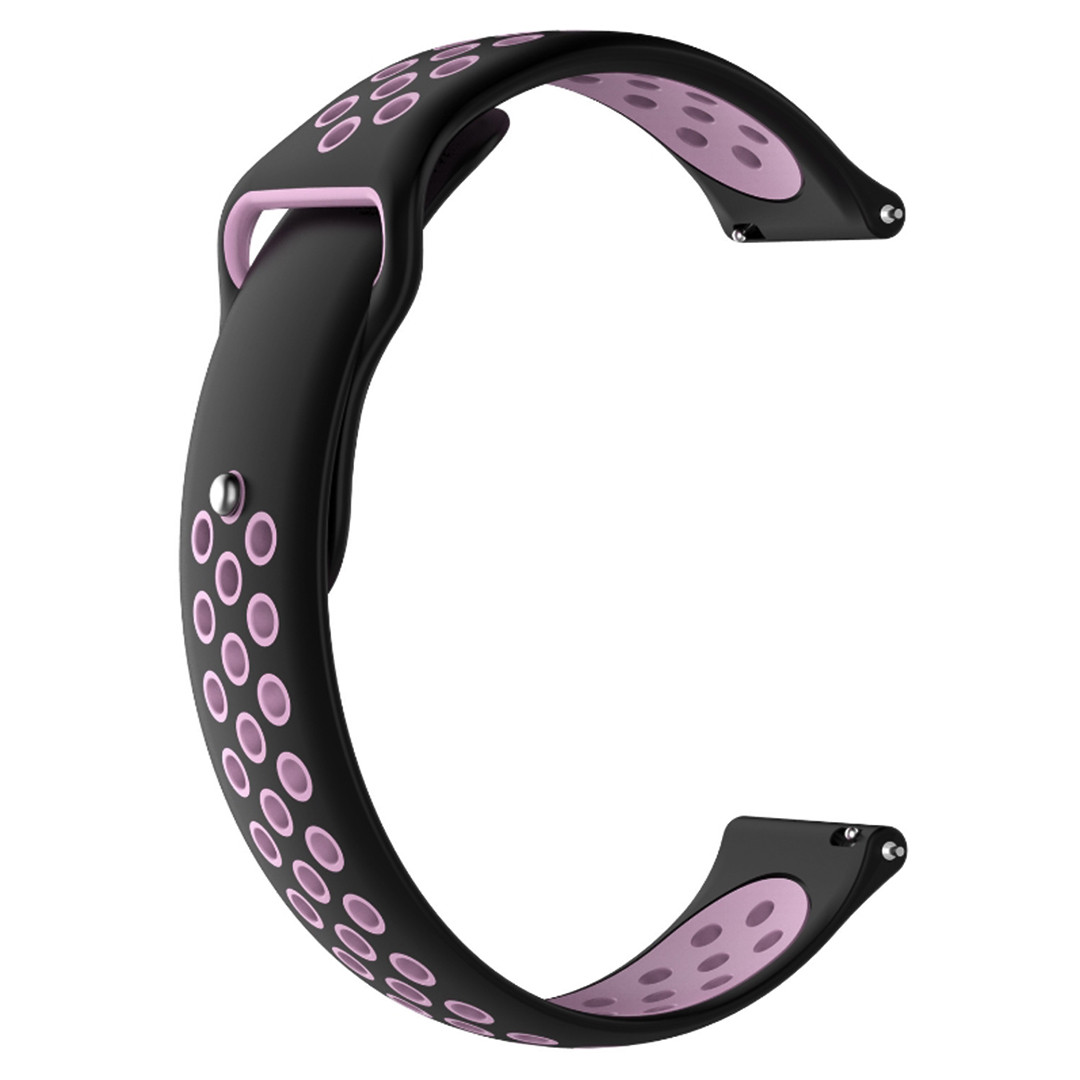 Силіконовий ремінець для Amazfit Active 2R (A2437) | HMU | 20 мм | чорний та рожевий