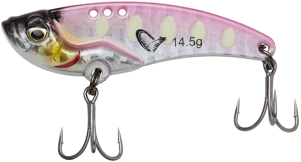 Цикада Savage Gear Vib Blade SW 45mm 8.5g Pink Glow Dot приманка на окуня, щуку, судака