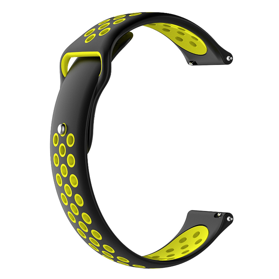 Силіконовий ремінець для Amazfit Active 2R (A2437) | HMU | 20 мм | чорний та жовтий