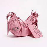 Жіноча сумка крос-боді рептилія рожева, фото 5
