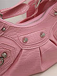 Жіноча сумка крос-боді рептилія рожева, фото 8
