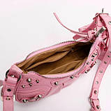 Жіноча сумка крос-боді рептилія рожева, фото 2