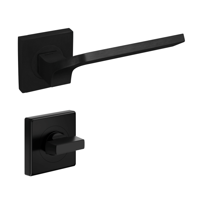 Ручка DND JOY 02, 55 мм - квадрат, з накладкою під WC, чорний (к-т)