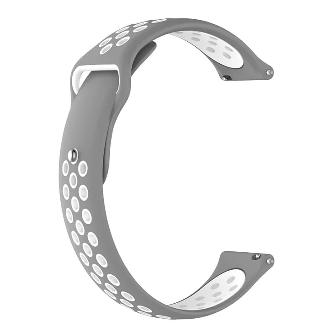 Силіконовий ремінець для Amazfit Active 2R (A2437) | HMU | 20 мм | сірий та білий