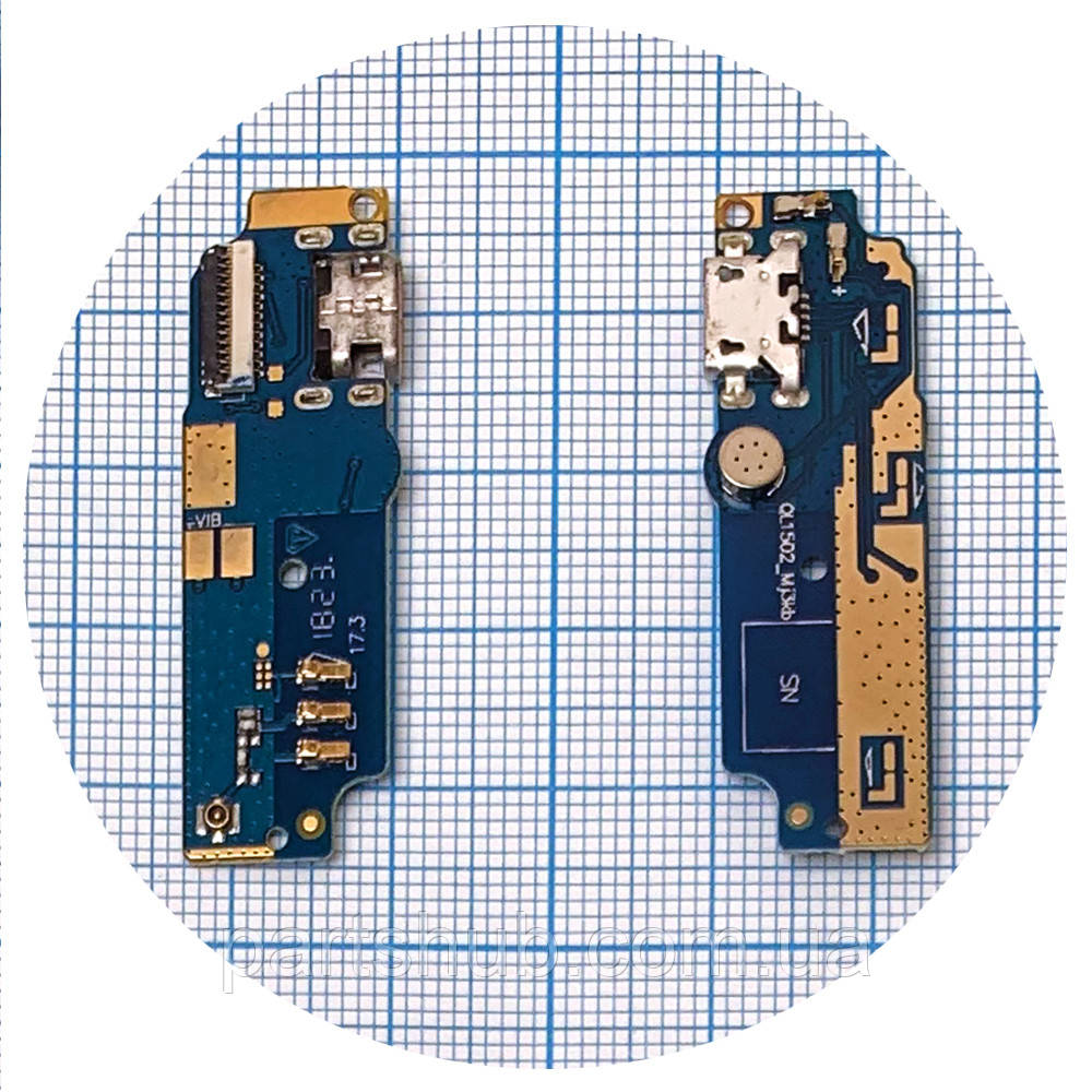 Шлейф Asus ZenFone Max ZC550KL - Версія А, QL1502 з роз'ємом зарядки та мікрофоном - нижня плата (AAA), фото 1