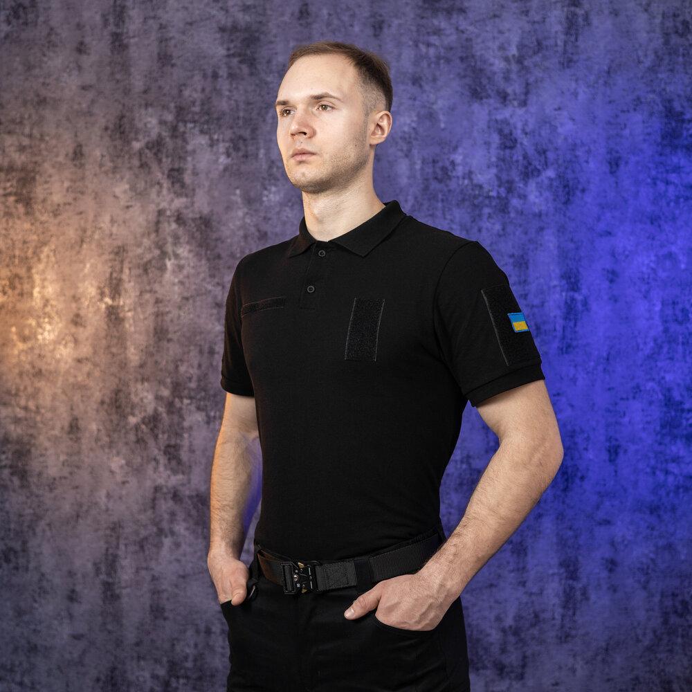 Футболка тактична бавовна Pobedov Loft 1934 р. 2XL, чорна / футболка поло поліція
