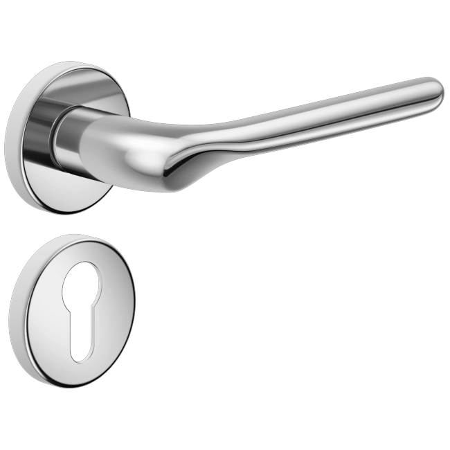 Ручка DND CHOP, VIS-круг з накладкою під циліндр, хром (к-т)