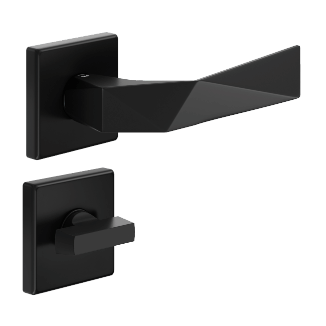 Ручка DND LUXURY 02, VIS-квадрат з накладкою під WC, чорний (к-т)