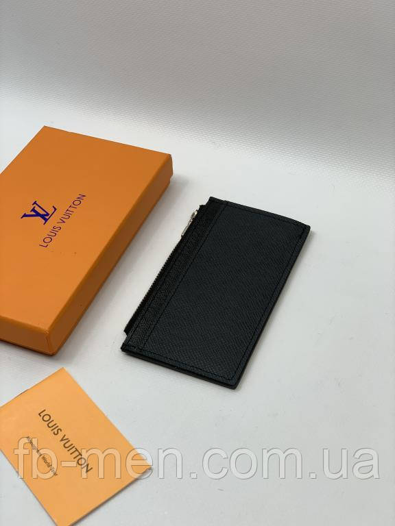 Візитниця Louis Vuitton картхолдер шкіряна чорна якість преміум