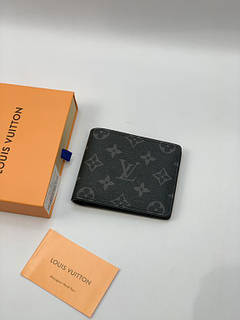 Гаманець чоловічий гаманець портмоне Louis Vuitton Monogram шкіряна сіра якість Преміум