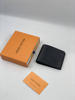 Гаманець чоловічий гаманець портмоне Louis Vuitton Epi шкіряний чорний якість Преміум
