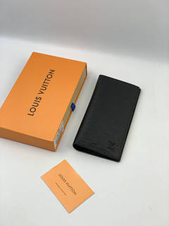 Гаманець чоловічий гаманець портмоне  Louis Vuitton Epi чорний рифлена шкіра якість Преміум