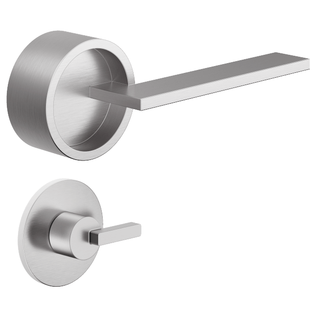 Ручка DND TIMELESS, FINE-круг з накладкою під  WC, срібро (к-т)