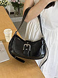 Жіноча сумка 10347 багет чорна, фото 3