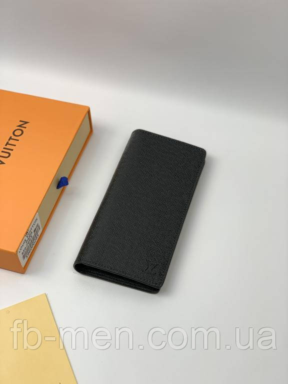 Гаманець Louis Vuitton шкіряний гаманець чорного кольору якість преміум