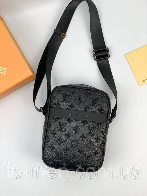 Сумка месенджер Louis Vuitton чорний монограм із плечовим ременем