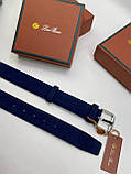 Ремінь Loro Piana синій замшевий преміум'якість, фото 3