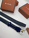 Ремінь Loro Piana синій замшевий преміум'якість, фото 4
