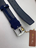 Ремінь Loro Piana синій замшевий преміум'якість, фото 5