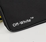 Нагрудна сумка Off White чорного кольору з жовтим ременем, фото 5