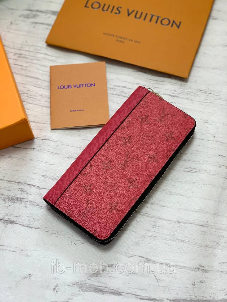 Гаманець червоний Louis Vuitton гаманець на блискавці якість преміум