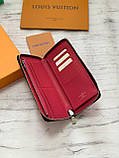 Гаманець червоний Louis Vuitton гаманець на блискавці якість преміум, фото 4