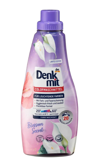 Гель для прання кольорових тканин Denkmit Blossom Secret, 20 прань, 1 л 4066447502664