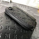 Сумка-слінг Louis Vuitton Racer Monogram Shadow leather шкіряна чорна преміум'якість, фото 5