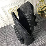 Сумка-слінг Louis Vuitton Racer Monogram Shadow leather шкіряна чорна преміум'якість, фото 9