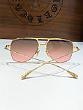 Окуляри сонцезахисні Chrome Hearts Titanium у золотій оправі якість преміум, фото 2