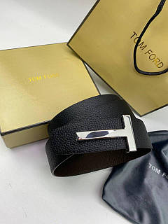 Ремінь шкіряний Tom Ford Reversible classic чорний преміум'якість