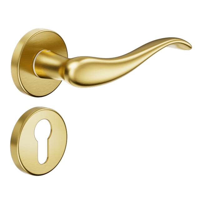 Ручка DND AIRONE, VIS-круг з накладкою під циліндр, матова латунь (к-т)