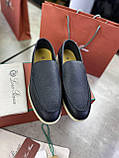 Лофери Loro Piana Summer Walk Black Leather шкіряні чоловічі мокасини, фото 3