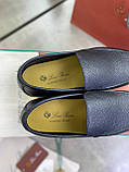 Лофери Loro Piana Summer Walk Black Leather шкіряні чоловічі мокасини, фото 4