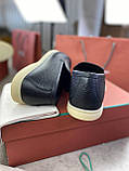 Лофери Loro Piana Summer Walk Black Leather шкіряні чоловічі мокасини, фото 5