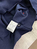 Трикотажна чоловіча кофта Kiton синього кольору джемпер із коміром, фото 5