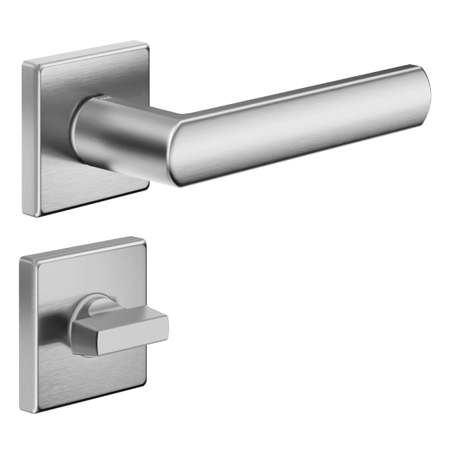 Ручка DND LUCE 02, VIS-квадрат з накладкою під WC, матовий хром (к-т)