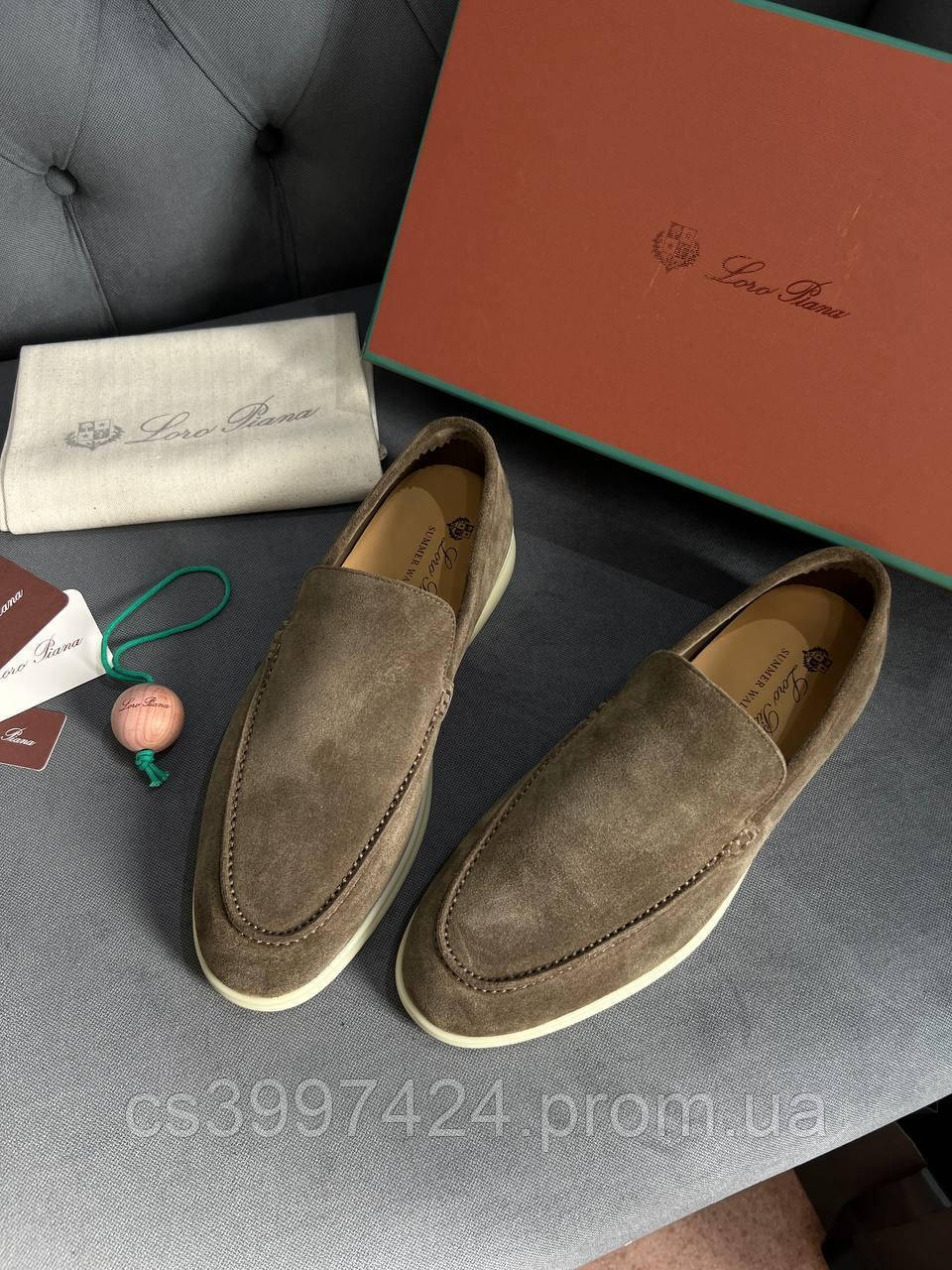 Лофери Loro Piana Summer Walk чоловічі замшеві коричневого кольору, фото 1