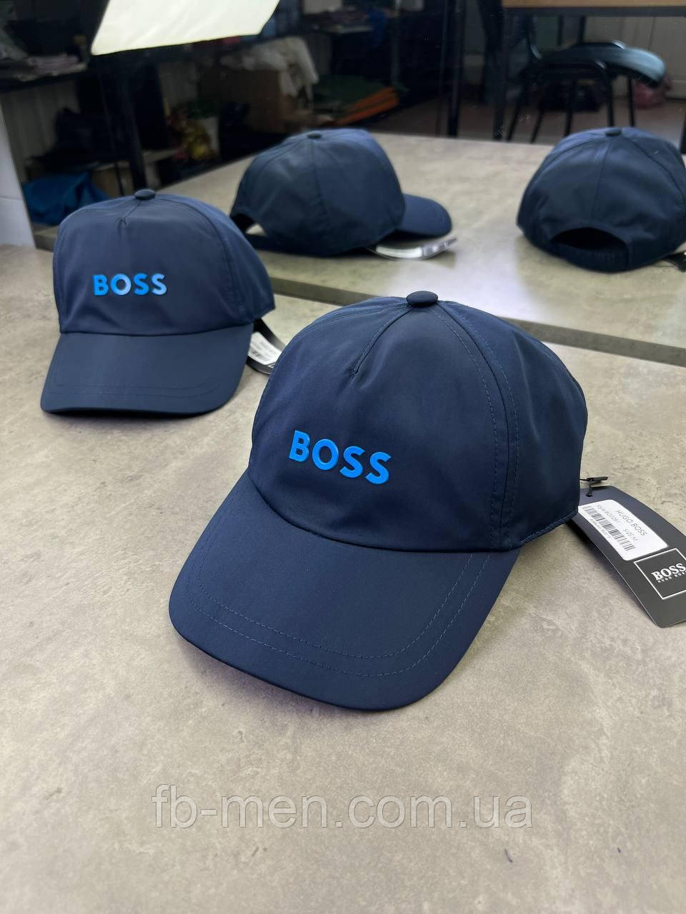 Кепка Boss синя чоловіча бейсболка якість преміум