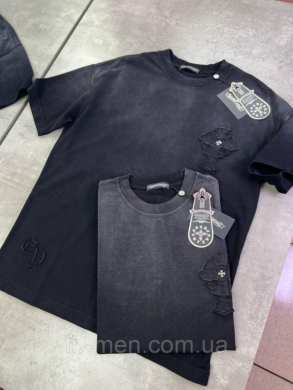 Футболка Chrome Hearts graphite чоловіча сіра преміум'якість