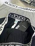 Труси чоловічі Dolce Gabbana боксери набір 2 шт. чорного та сірого кольору широка гумка якість преміум, фото 4