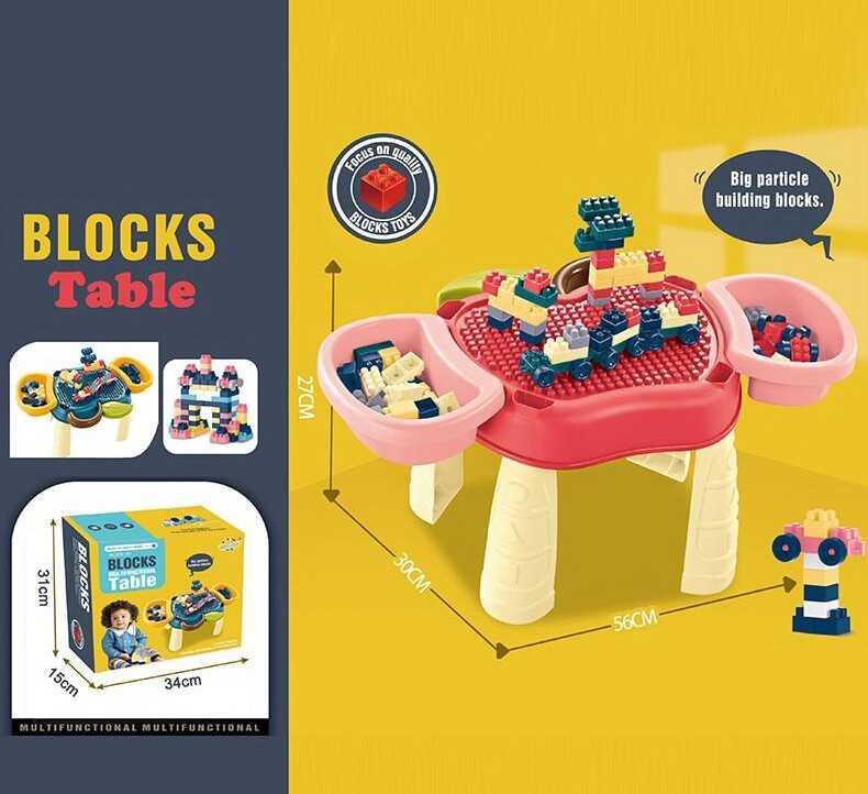 Столик з конструктором RX 1900-49 2 кошики під конструктор, наклейки, в коробці, фото 1